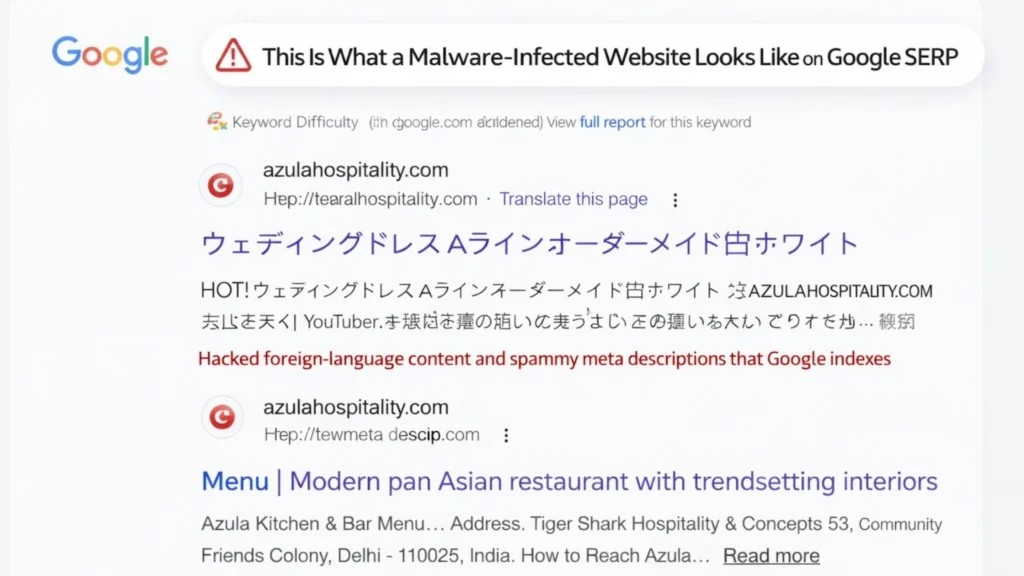 what a malware-infected website