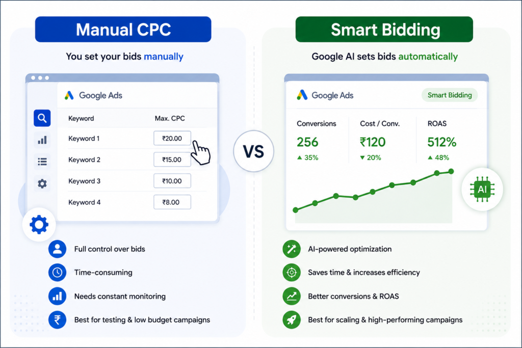 Manual CPC vs Smart Bidding